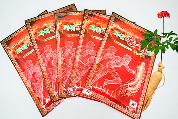 Cao dán hồng sâm Hàn Quốc màu đỏ x 10 túi giúp giãn cơ, giảm đau